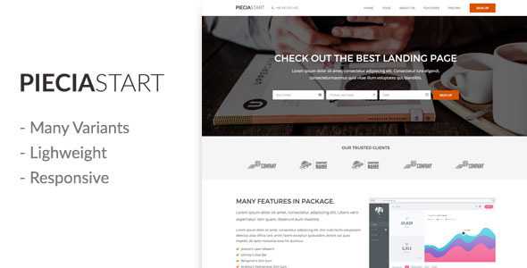 Piecia - One Page Landing Page