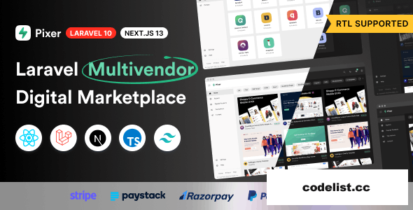 Pixer v6.0 - React Laravel Ecommerce Multivendor Digital Marketplace