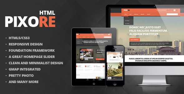 Pixore - Responsive Multi-Purpose HTML5 Template