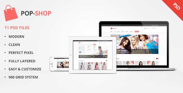 Popshop - Themeforest Retail, Shopping, eCommerce PSD