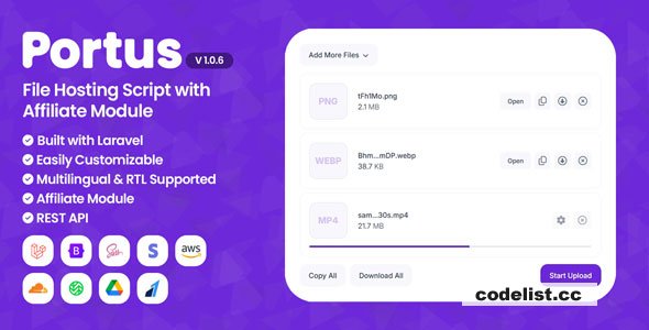Portus v1.0.6 - Advanced File Hosting Script