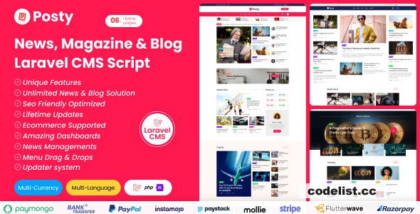 Posty v1.0 – News Management System Laravel CMS