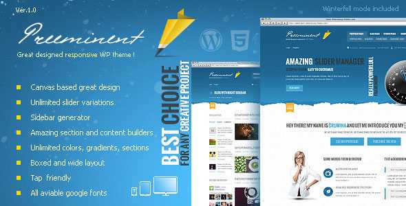 Preeminent - Themeforest WordPress Canvas Based Theme
