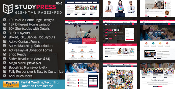 StudyPress v4.2 – Best Education & Courses HTML5 Template