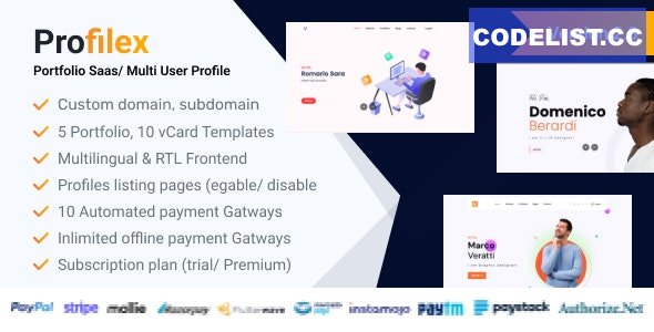Profilex v2.5 - Portfolio Builder SAAS / Multi-User Profile (Multitenancy) - nulled