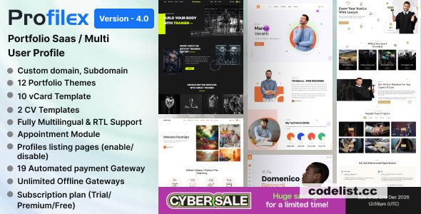 Profilex v4.0 - Multitenant Portfolio Website Builder with Appointment Module (SAAS) - nulled