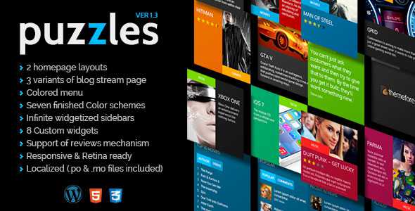 Puzzles - Themeforest WordPress Magazine/Review Theme