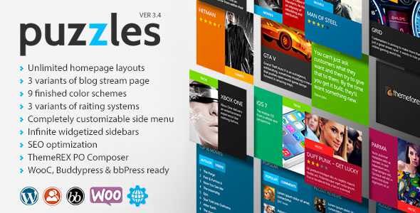 Puzzles v3.4 - WordPress Magazine/Review with WooC