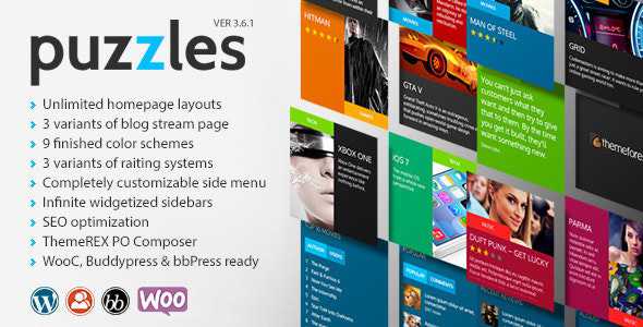 Puzzles v4.2 - WP Magazine / Review with Store WordPress Theme + RTL