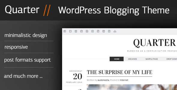 Quarter - Themeforest Responsive WordPress Blogging Theme