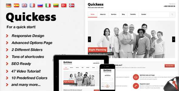 Quickess - Responsive Corporate WordPress Theme