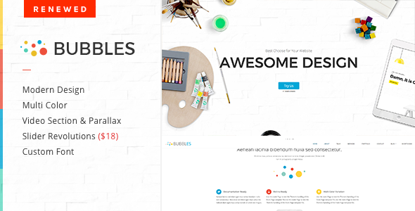 BUBBLES V1.3.1 - PARALLAX ONE PAGE WORDPRESS THEME