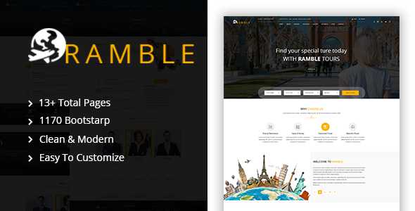 Ramble - Tour & Travel Agency HTML Template