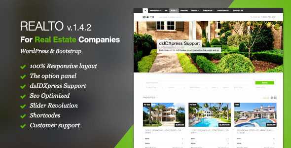 Realto v1.4.3 - WordPress Theme for Real Estate Companies