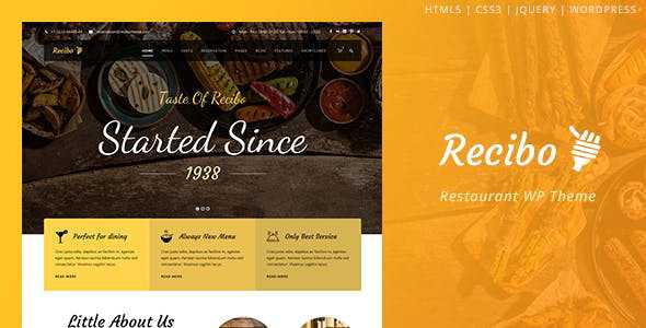 Recibo v1.2.3 - Restaurant / Food / Cook WordPress Theme