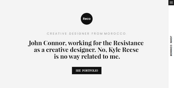Reco Personal Portfolio Template