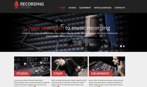 Recording Studio - Templatemonster Responsive Website Template