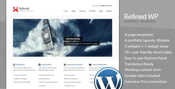Refined WP - Themeforest Portfolio / Business WordPress Theme