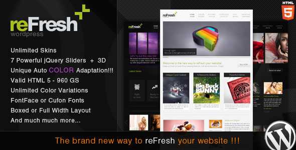 reFresh - Powerful Clean & Elegant WordPress Theme