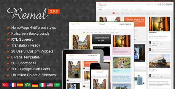 Remal - Themeforest Responsive WordPress Blog Theme