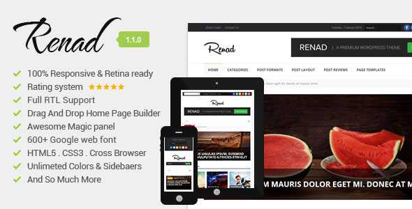 Renad - Themeforest Clean & Modern WordPress Magazine Theme