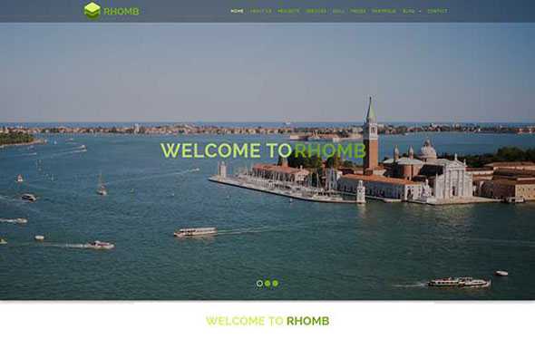 Rhomb – Hotbootstrap One Page Responsive HTML Template