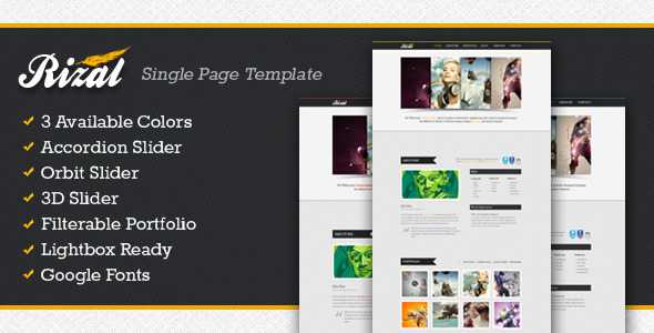Rizal - Themeforest Single Page Template