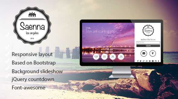 Saenna - Themeforest Responsive Coming Soon Template