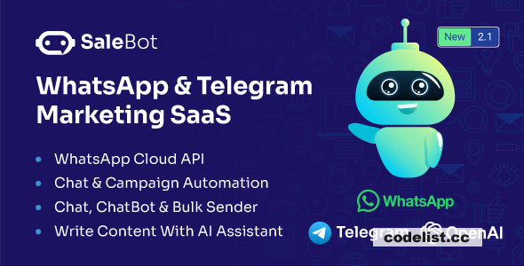 SaleBot v3.6.0 - WhatsApp And Telegram Marketing SaaS - ChatBot & Bulk Sender