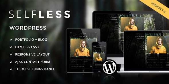 Selfless - Themeforest A One Page WordPress VCard Theme