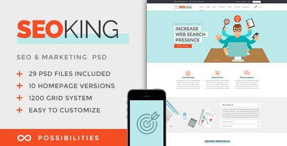SEO King - Marketing, SEO & Digital Agency PSD Template