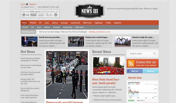 Shaper News - III - Premium Newspaper Joomla 2.5 Template