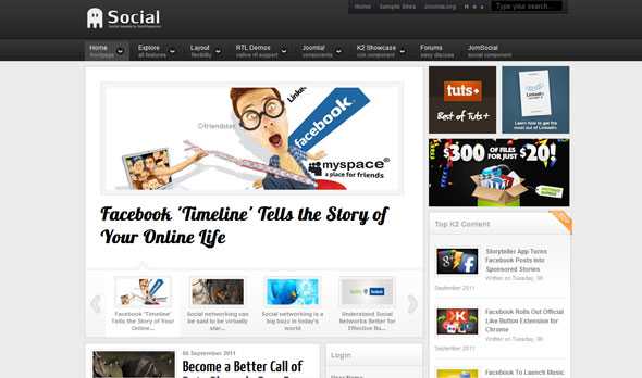 Shaper Social - Social Networking Joomla 2.5 Template