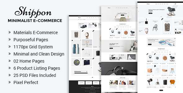 Shippon | Minimalist eCommerce PSD Template