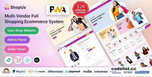 ShopUs v1.6.5 - Laravel Multivendor Fashion eCommerce Website