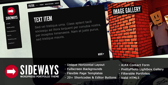 SIDEWAYS 1.8.8 PORTFOLIO WEBSITE WP THEMEFOREST THEME