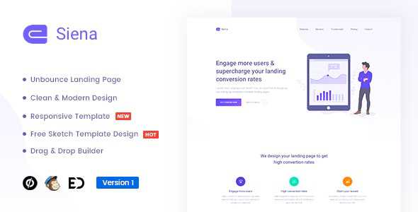 Siena v1.0 - Marketing Unbounce Landing Page Template