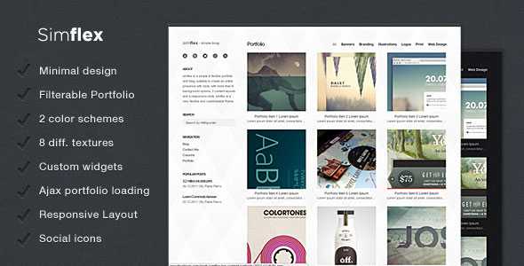 Simflex - Themeforest minimalist blogging theme