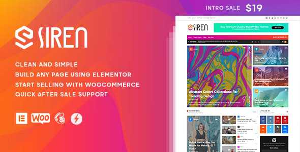 Siren v1.0.4 - News Magazine Elementor WordPress Theme