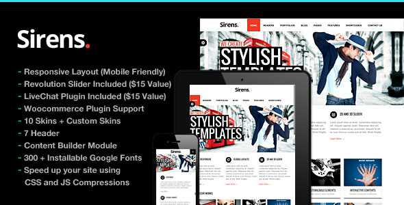 Sirens - Themeforest Multi-Purpose Stylish Business Theme