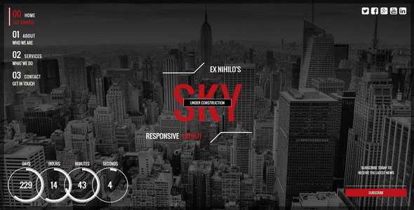 Sky - Themeforest Responsive Coming Soon Page