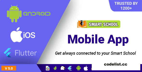 Smart School Mobile App v5.0 - Android, iOS, Flutter App