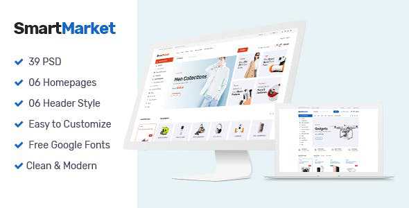 SmartMarket v1.0 - Multipurpose Electronics eCommerce PSD