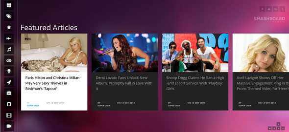 Smashboard - Joomlart Responsive entertainment template