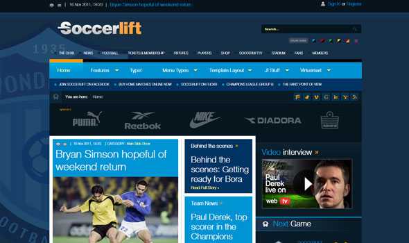 Soccerlift - Bonusthemes Sports Joomla Template