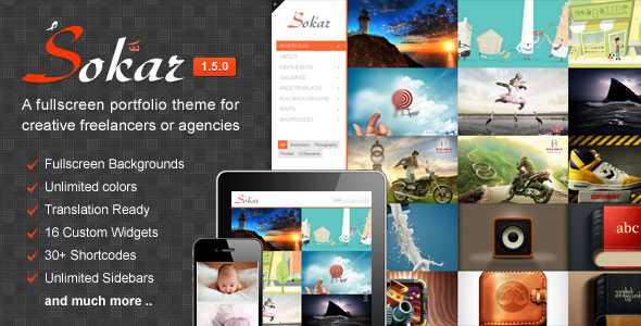 Sokar - Themeforest Responsive Fullscreen Portfolio WP Theme