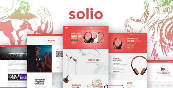 SOLIO - Music Brand Headset PSD Template
