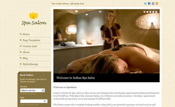 Spa Salon - Templatic Premium Wordpress Theme