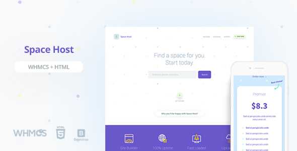 Space Host WHMCS & HTML Landing Page