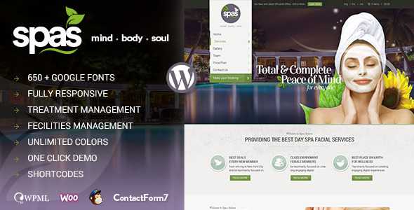 Spas - Health and Beauty WordPress Theme